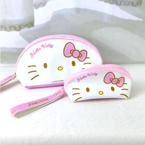 SANRIO Hello Kitty PINK WHITE Travel Toiletries Coin purse set